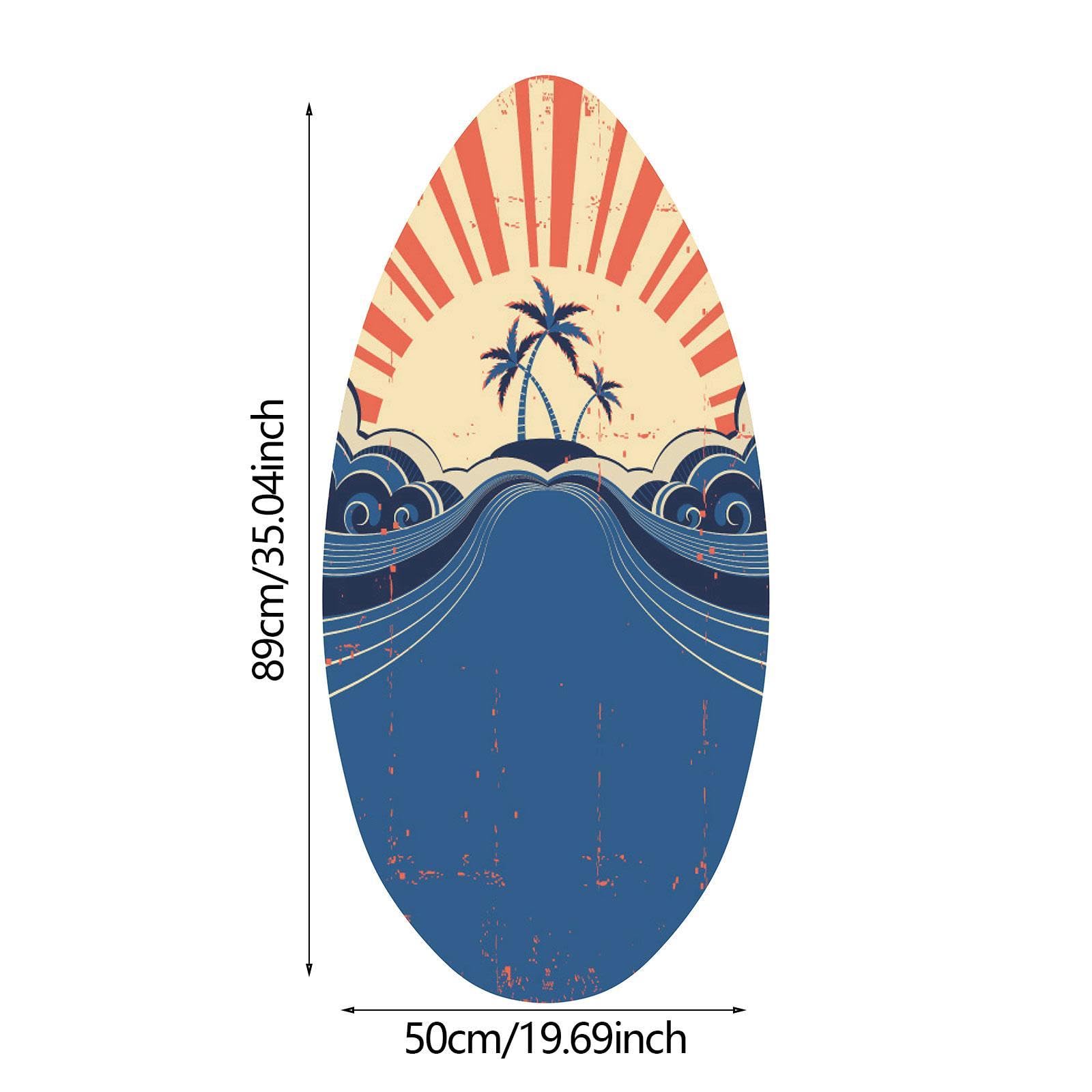 Fenteer Skimboard Tabla de Surf Madera Ligera Resistente Acabado Brillante Impermeable Adecuado para Principiantes Niños Adolescentes Actividades Acuáticas Pl