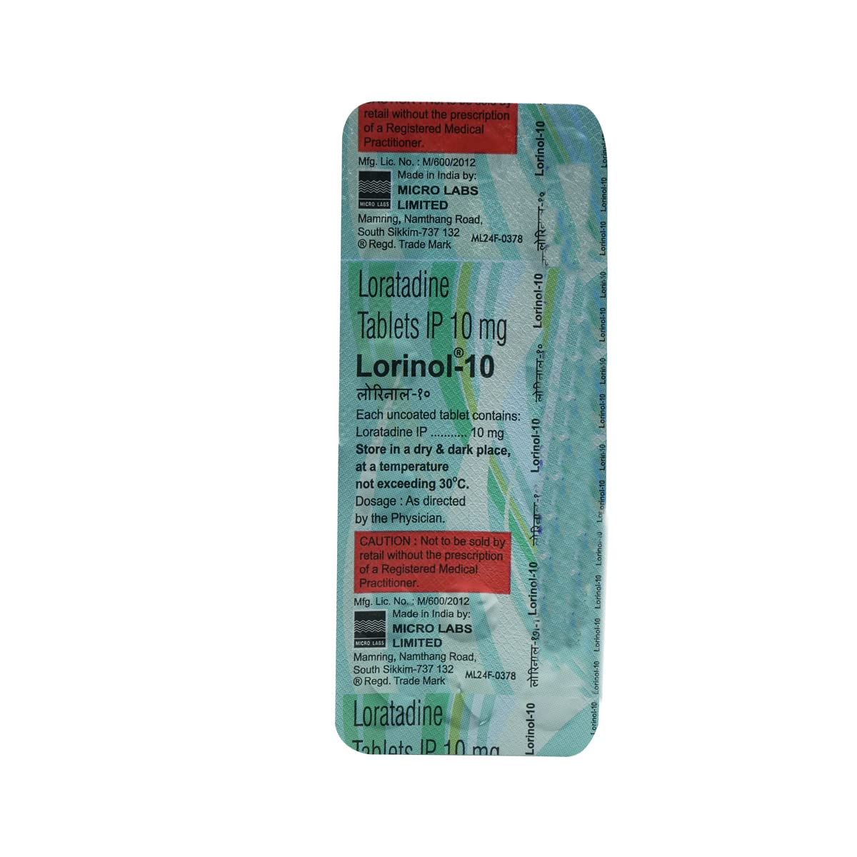 Lorinol 10 - Strip of 15 Tablets