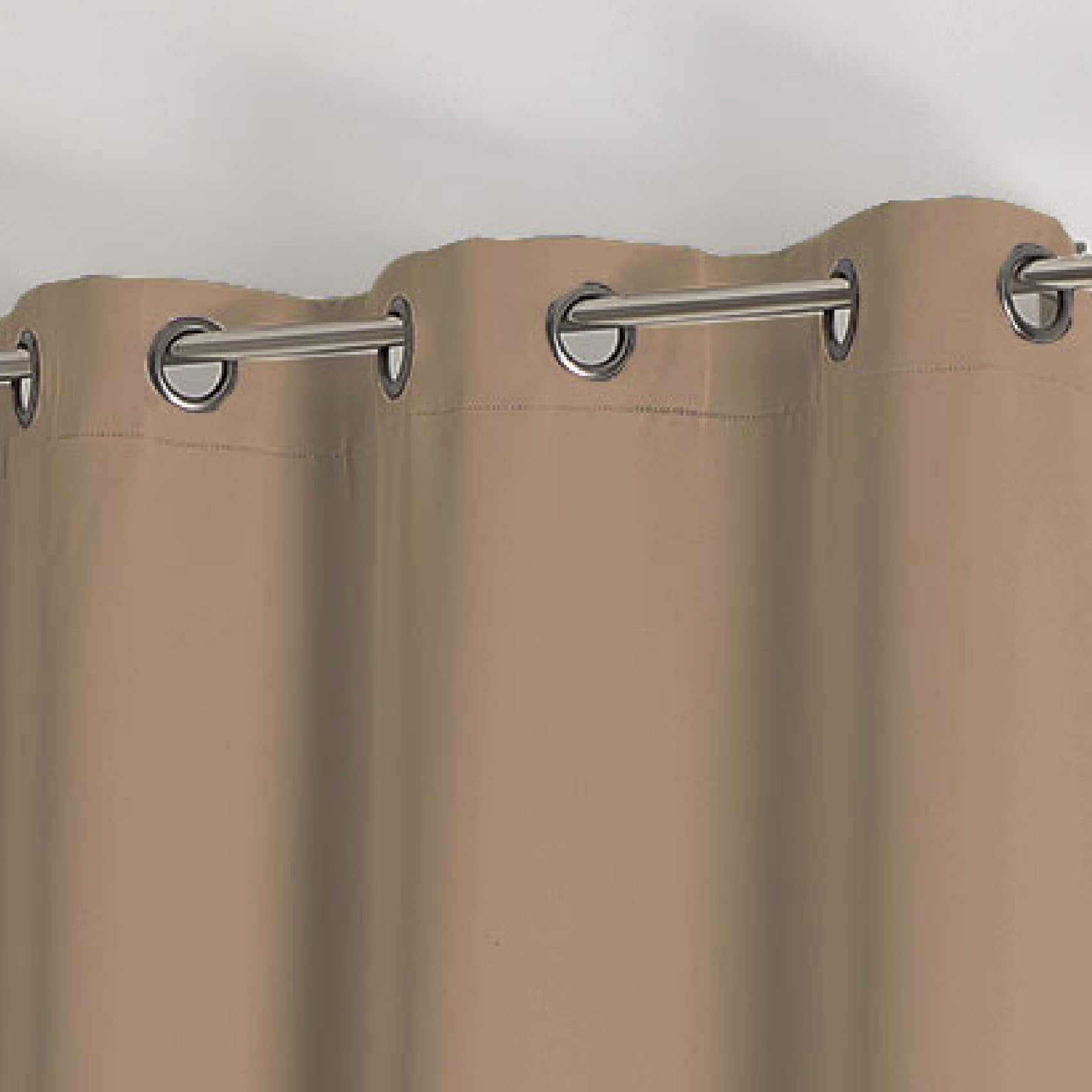 Rideau Occultant Ignifugé M1 Non Feu - Polyester Uni Satiné - Anti-Feu NF P92-507, Œillets Argent - Usage Intérieur Domestique et ERP - 140 x 260 cm - Gris Souris