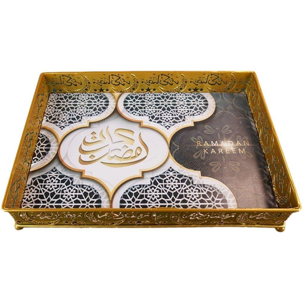 Plateau Eid Mubarak plat à dessert en métal parfait pour sublimer vos tables