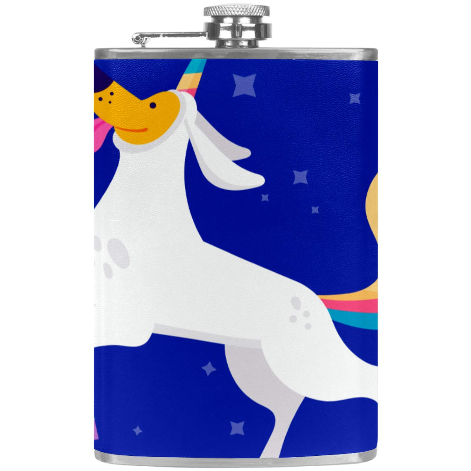 Flasque à whisky de poche originale, cadeau idéal en cuir bleu pour les buveurs et aventuriers