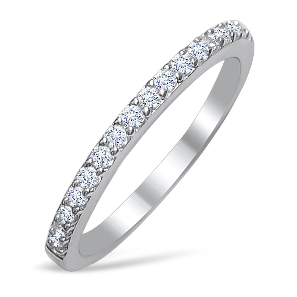 DTLA Ladies Thin Band .925 Sterling Silver Micro Pave Cubic Zirconia (7)