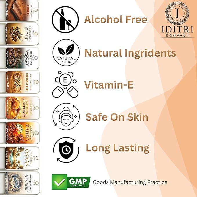 Image of Solid Perfume |zarra&Amber & Saffron Alcohol Free Wax Perfume Balm, Long Lasting | Pocket Tin 12g, Pack Of 2| Non Greasy Smooth Glide, Travel Friendly Unisex Gifts He Or Her