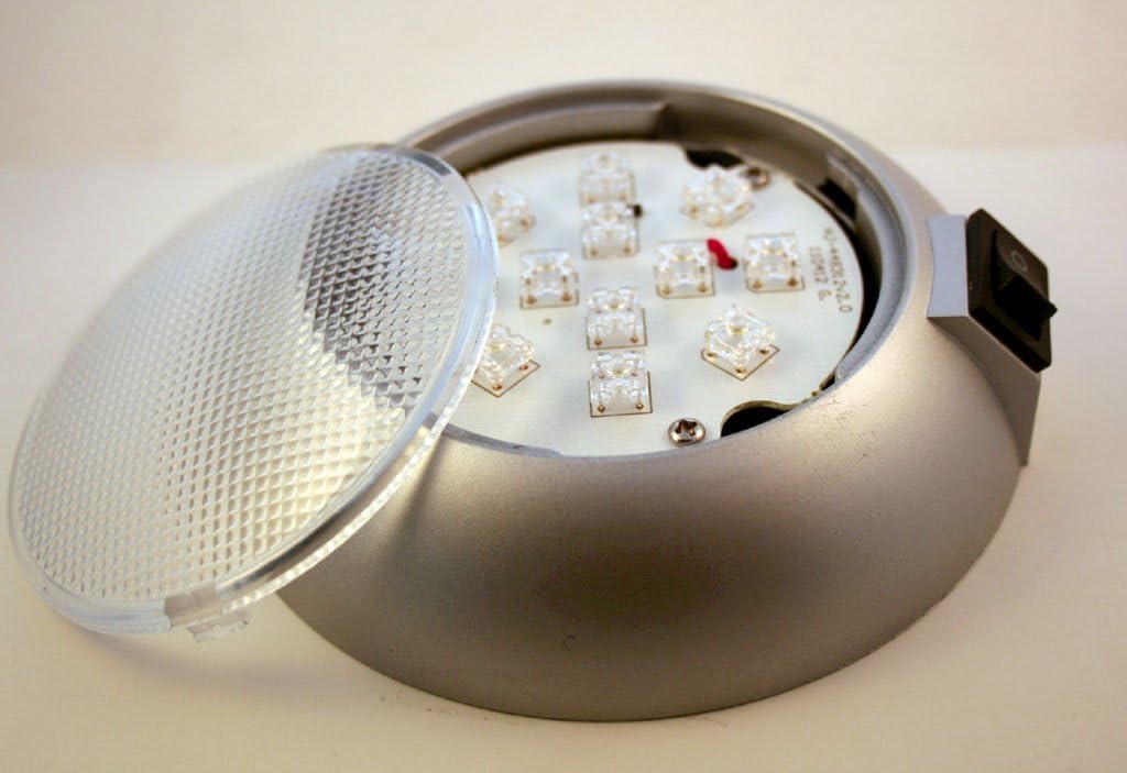 Battery Powered LED Dome Light - Magnetic or Fixed Mount - High Power White LED Downlight for Home, Auto, Truck, RV, Boat and Aircraft