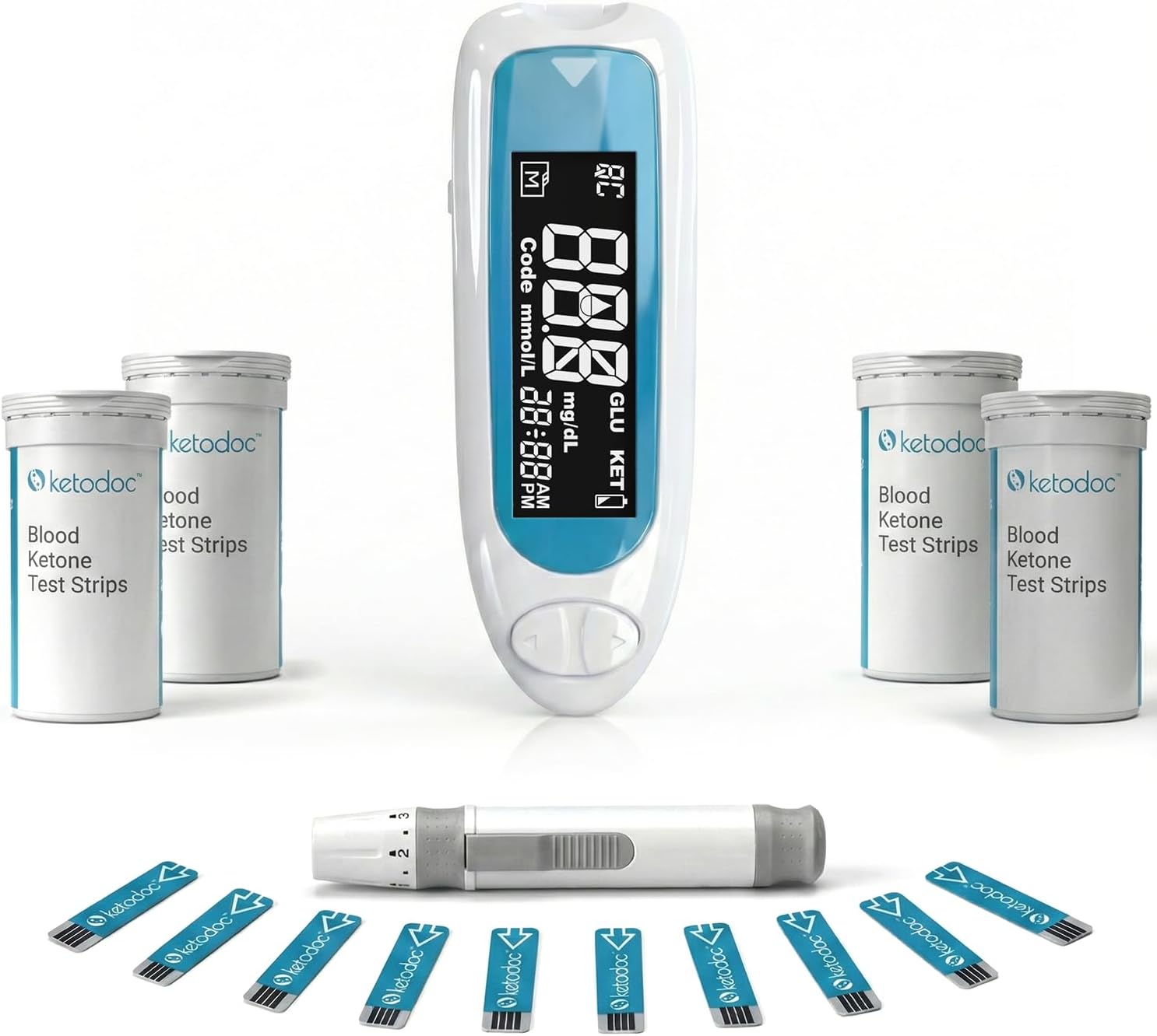 Ketone Test Kit, Blue - Includes 40 Strips (40 Pack)