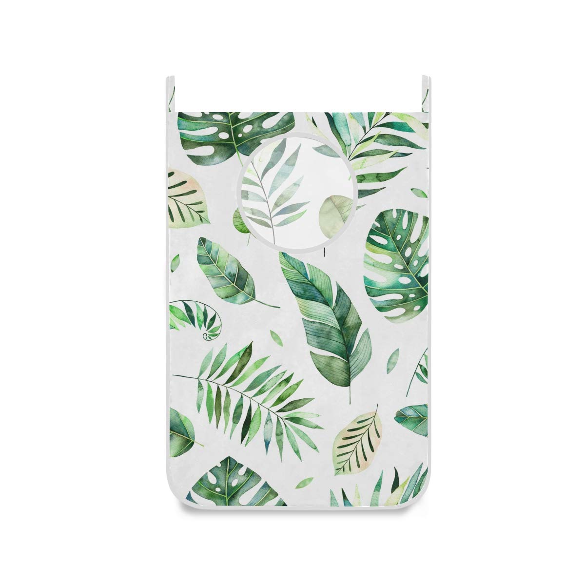 hengpaiDoor Hanging Laundry Hamper Hylaea Floral Dirty Clothes Bag Fabric Wash Bag with Stainless Steel Hooks,Set of 2