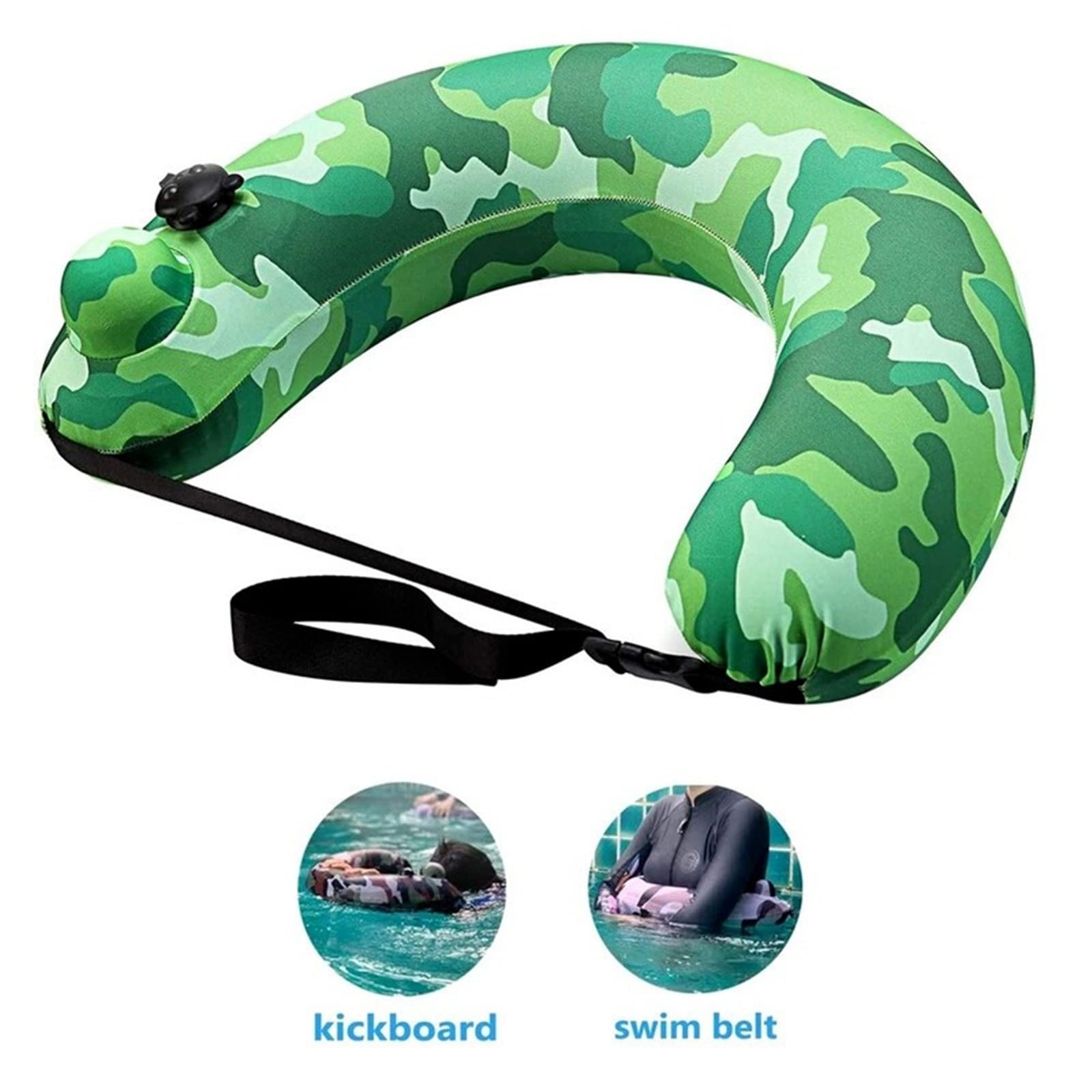 Anillo de natación Swim Belt Portable Inflatable Swimming Ring Pool Multifunctional Float Travel Pillow Water Sports for Pool Beach Accessories(Green)