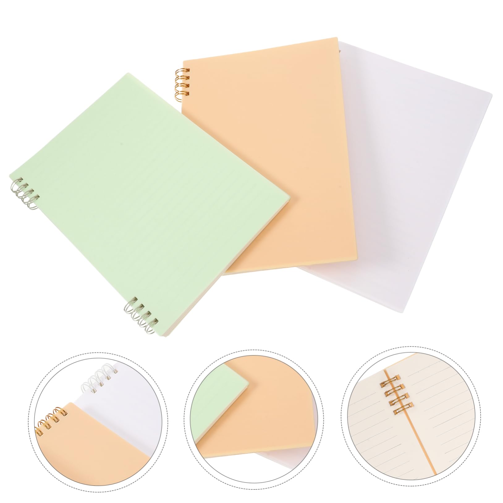 Carnet de Notes Spirale 3 Pièces, Plastique Papier