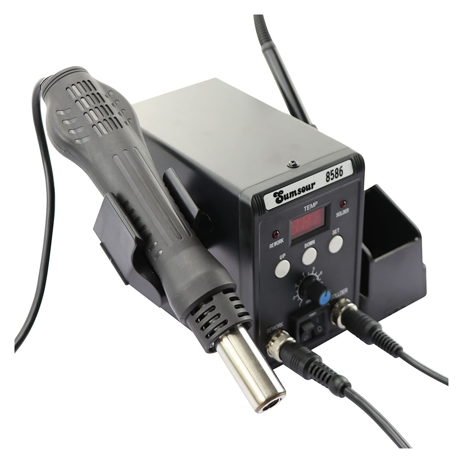 Stacja Lutownicza SMD BGA. Przeróbka Desolding Station Lutowca 8586 11 0V / 220 V 760W ESD Lutownica Hot Air Heat do zestawu narzędzi naprawy spawania(SET-4)