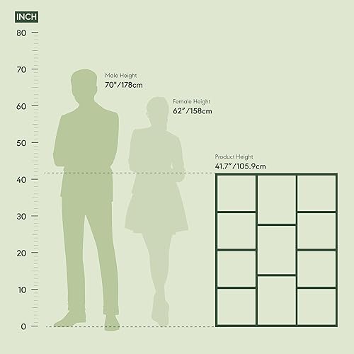 Miniatura 3 de Furinno LUDER Book Shelf, 11-Cube Bookshelf, Reversible Bookcase, 9.4 x 29.1 x 41.7, for Living Room, Bedroom, Home Office, White