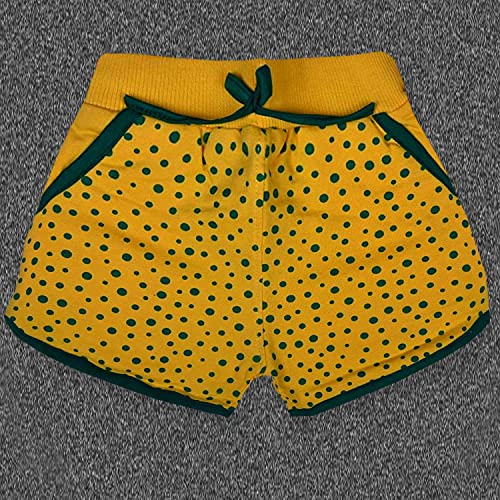 Image of BENAVJI Girl's Regular Fit Printed Cotton Shorts Pack of 3