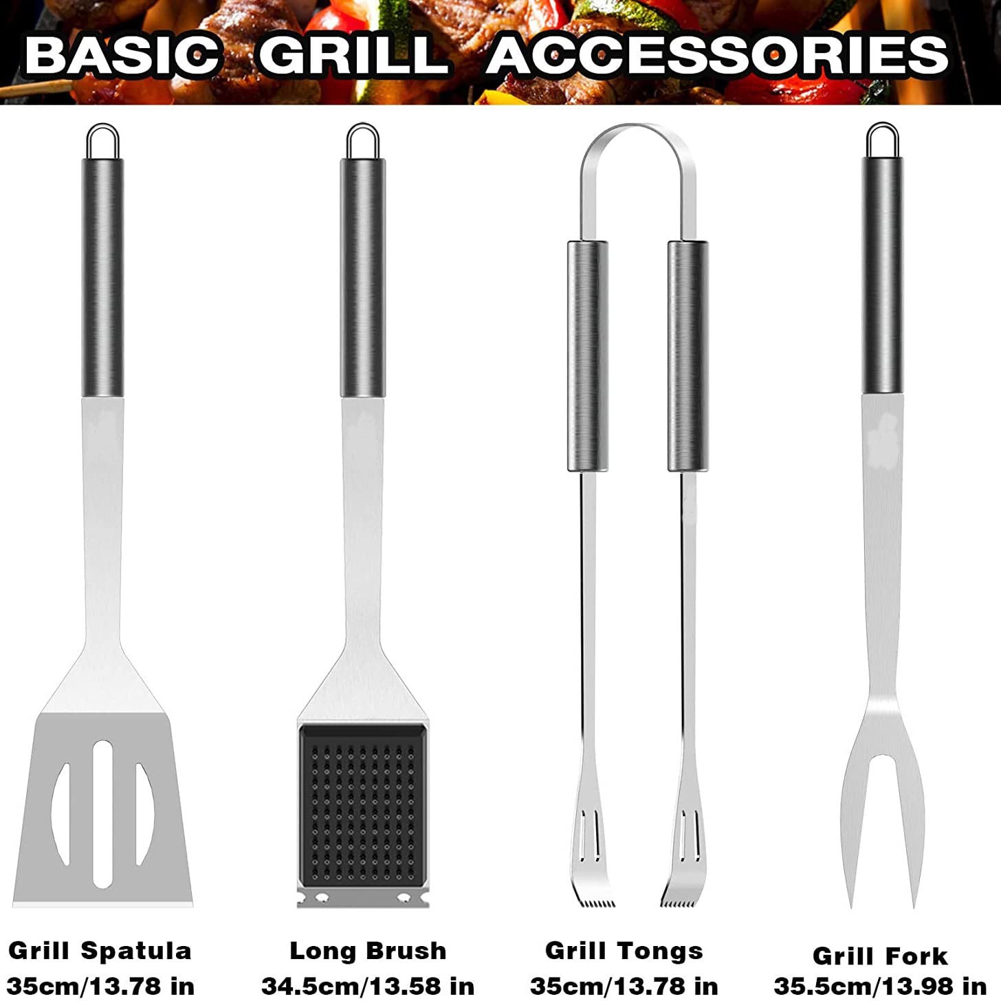 Stainless Steel BBQ Tool Set Oxford Bag BBQ Accessories BBQ Grill Outdoor Camping Cooking Tool Set