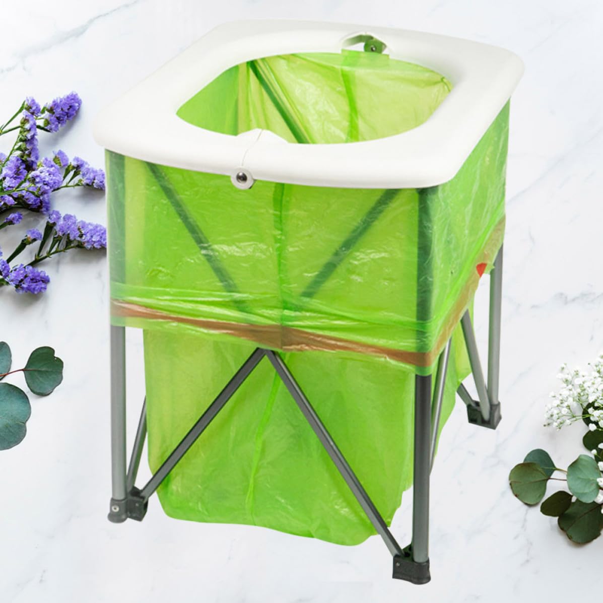 ARTIBETTER Wc Portatile Pieghevole, Toilette Portatile, Lega di Alluminio e Pp, Bianco, Leggero e Robusto, per Viaggi in Auto Lunghi e Hiking, da Campeggio