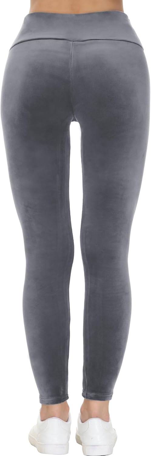 COZZIPLUS Women Velour Legging- High Waisted Buttery Soft Velvet Stretchy Legging - Image 3