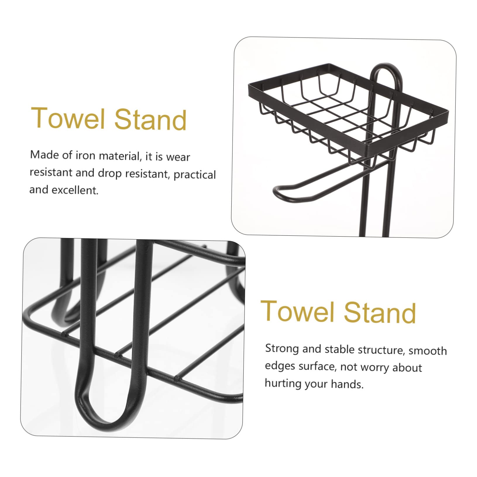 Uonlytech Porta Rotolo Carta Verticale in Ferro Nero, Grande Capacità, Struttura Stabile e Multistrato per Cucina e Bagno