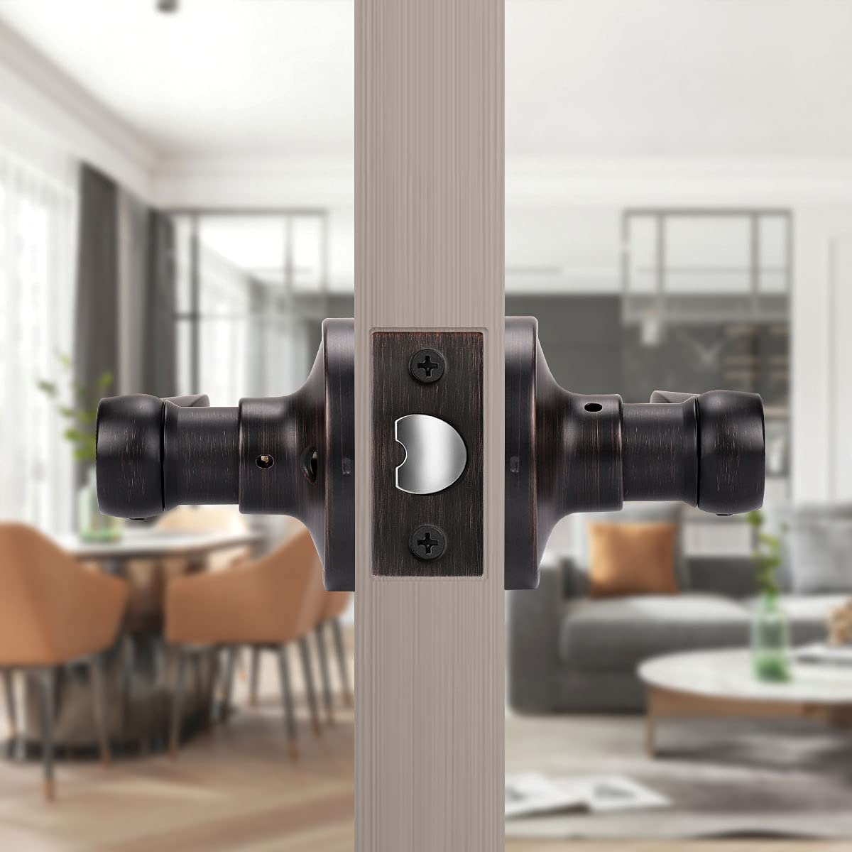 KNOBWELL Rubbed Bronze Door Handles - Modern Style -5 KNOBWELL Rubbed Bronze Door Handles - Modern Style -5