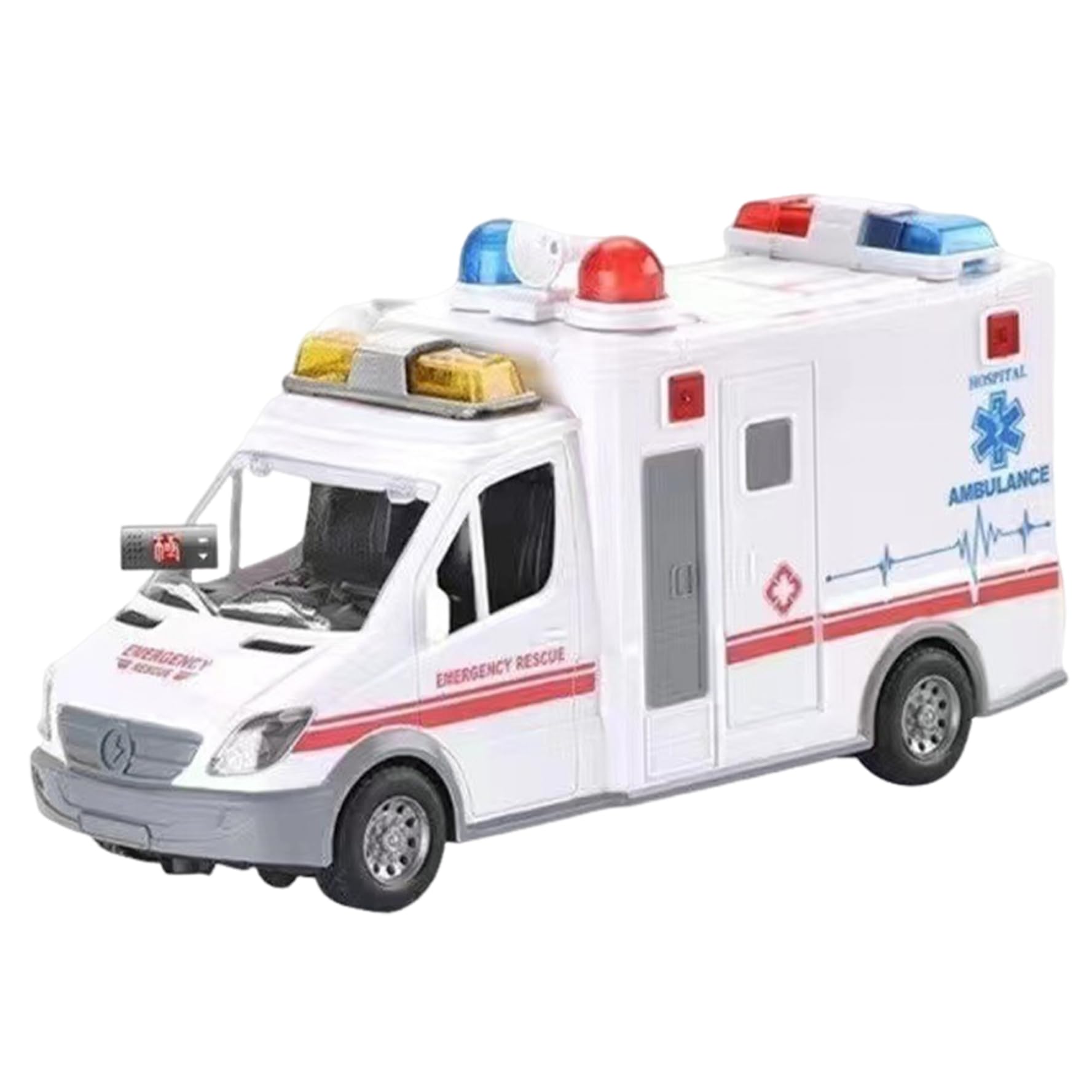 Juguete de ambulancia Juguetes realistas para vehículos de emergencia con música y luces LED Restauración de escena real Ambulancia promueve habilidades motoras e imaginación Juguetes educativos para