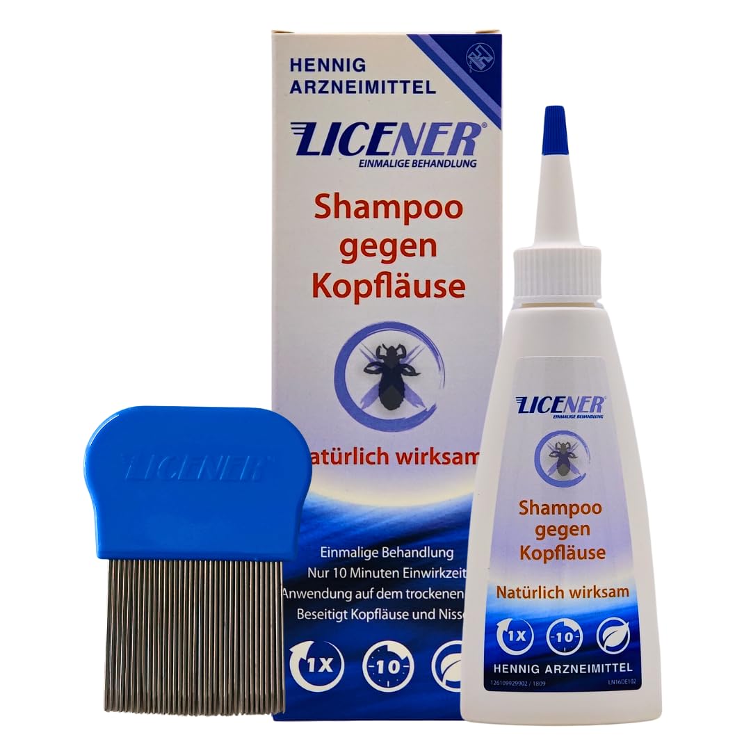 Licener Bundle: Licener Shampoo 100 ml und Licener Nissenkamm I Läuse-Abwehr I gegen Kopfläuse, Läuse, Nissen I Neem-Extrakt I Erwachsene und Kinder ab 2 Jahren I Spar-Set plus Pharma Perle give-away