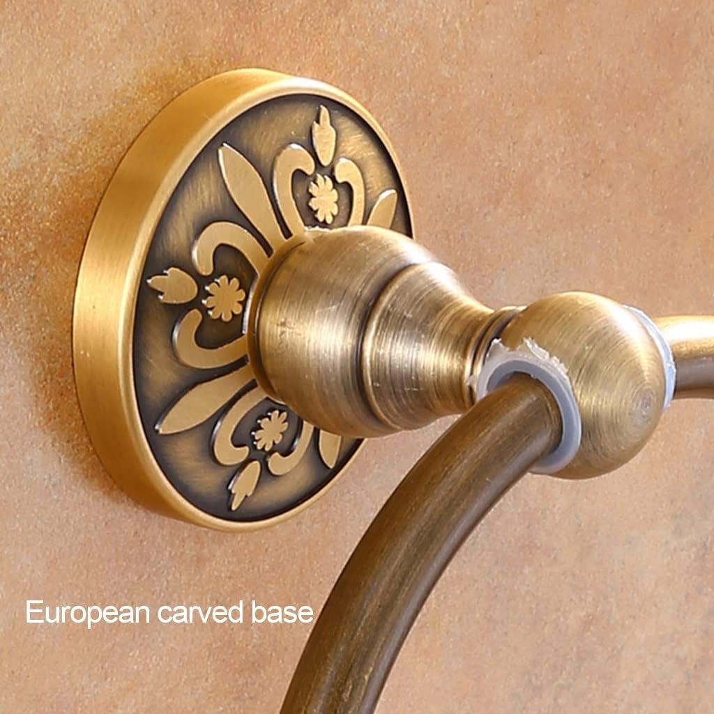 LSLYTQ Antique Bathroom Pendant, Space Aluminum Towel Ring, European Retro Towel Rack, Hand Towel Holder, Bathroom Towel Hanger