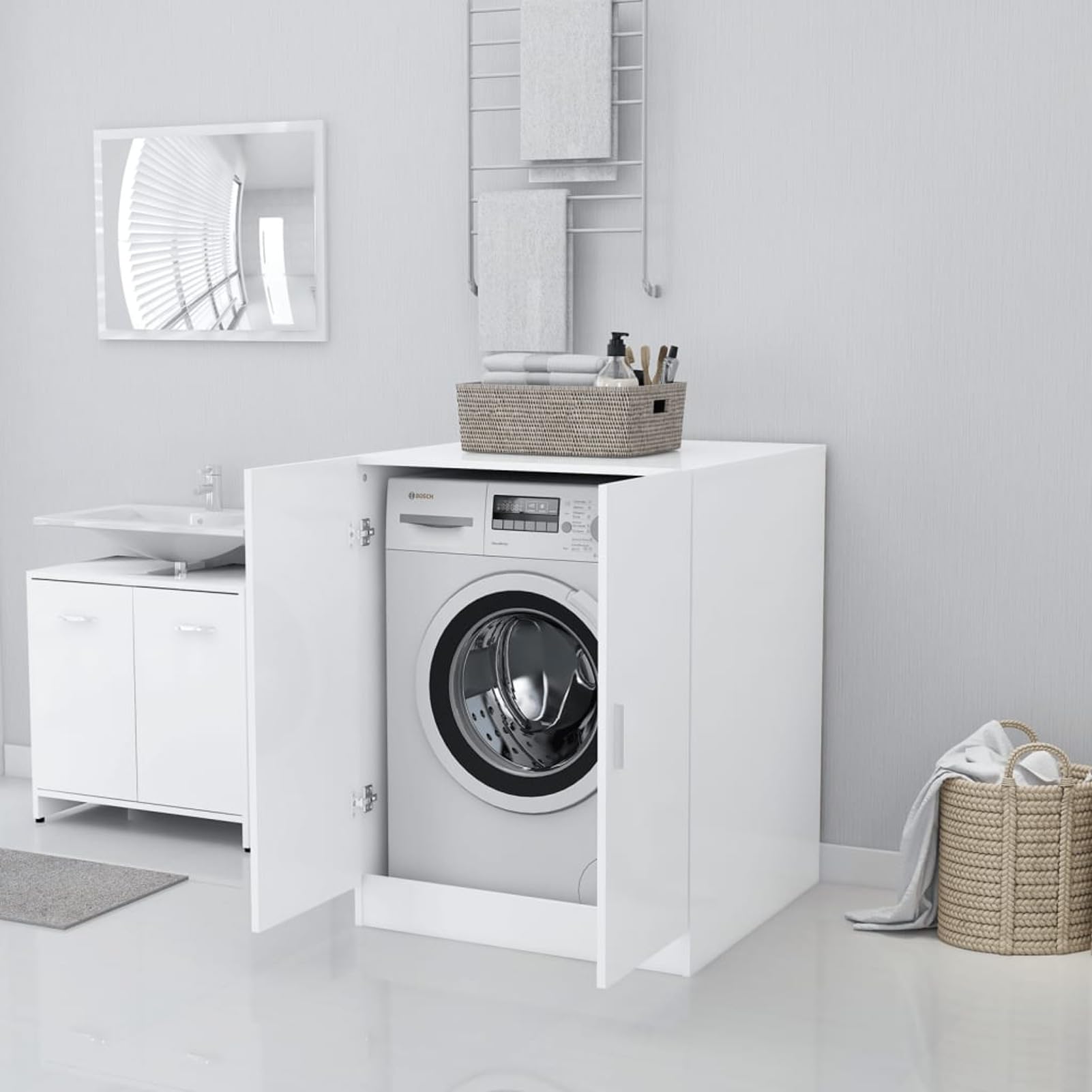 Mobile per Lavatrice Bianco 71x71,5x91,5 cm,Accessori elettrodomestici,Accessori lavatrici e asciugatrici,Accessori per lavatrici e asciugatrici(SPU:808395)