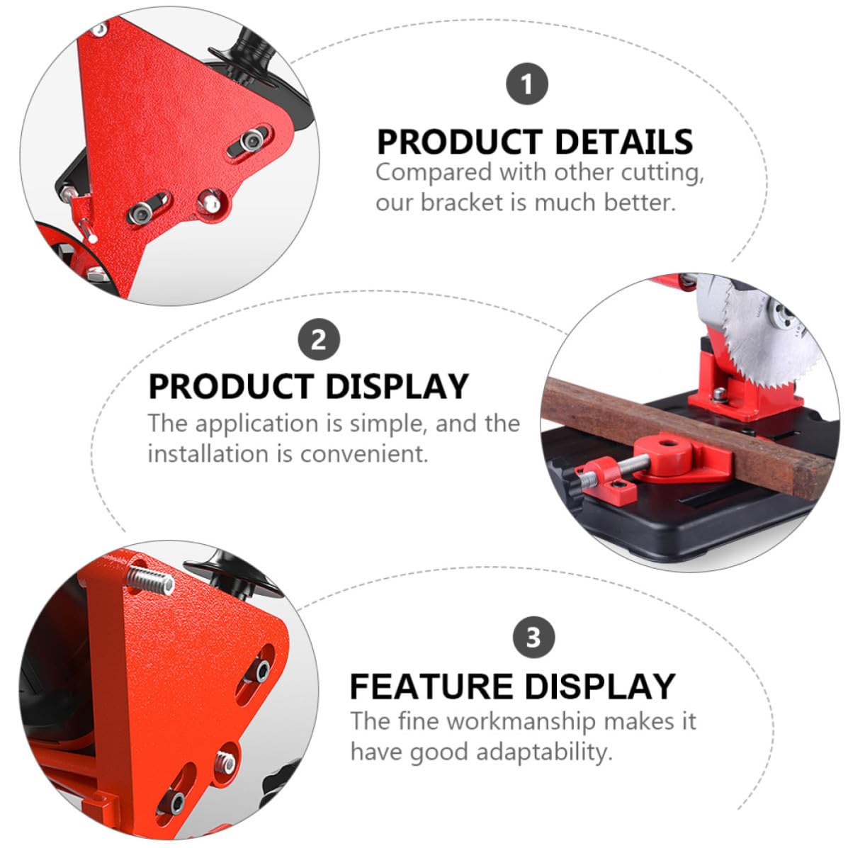 TEHAUX Soporte Fijo Angular para Minimáquina de Corte de Aleación de Aluminio y Hierro, Base Resistente y Accesorios de Ángulo para Amoladora Angular Portátil