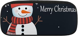 Christmas Party Pencil Case Waterproof Leather Pencil Bag Large Capacity Pen Pounch Cosmetic Makeup Bag for Women Men