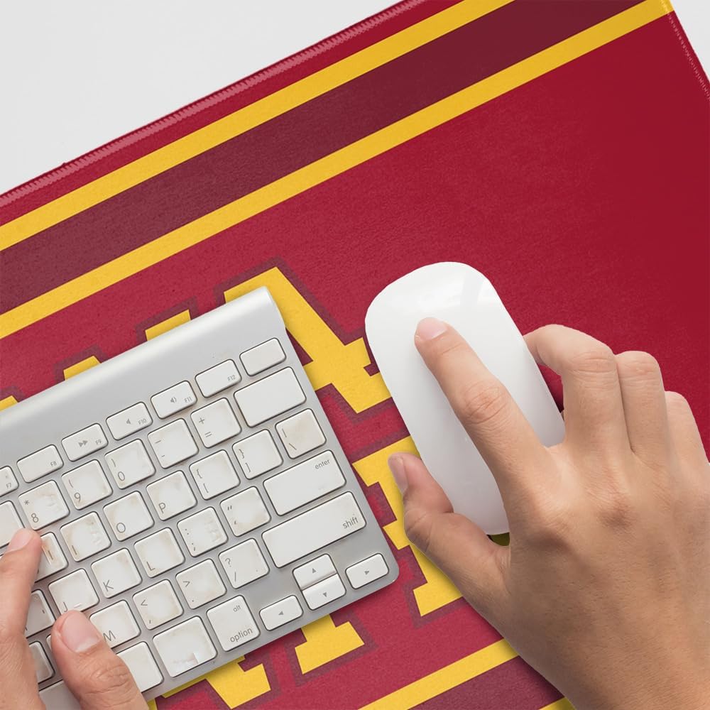 Iowa State University Cyclones Mascot Large Gaming Mouse Pad Desk Mat with Stitched Edges, Non-Slip Base for Gamer, Home and Office, 31.5 x 15.7