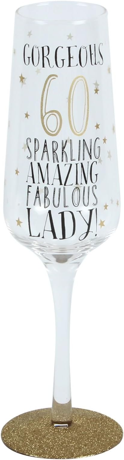 Sparkling 60th Birthday Champagne Glass - Gorgeous 60 Sparkling Amazing Fabulous Lady