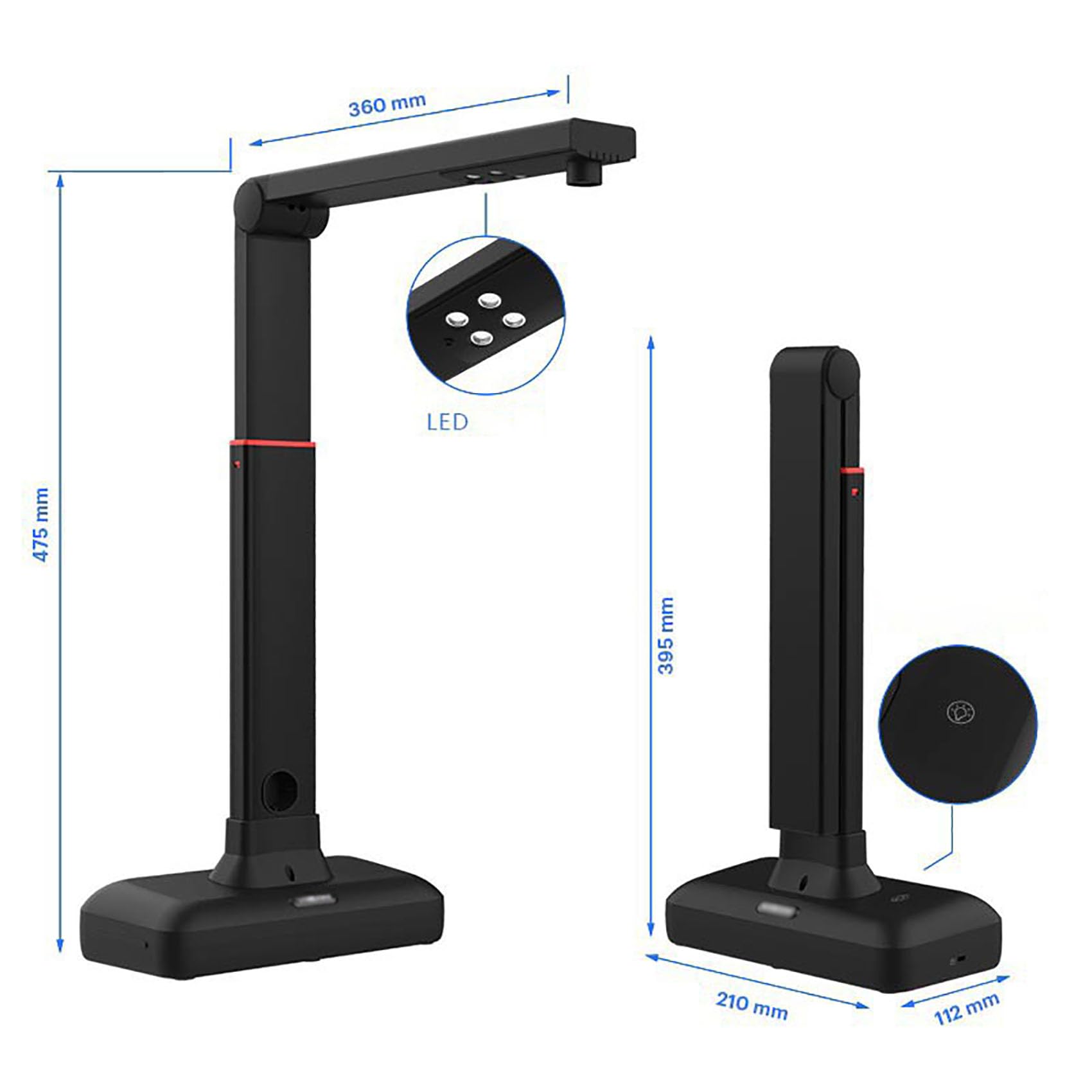 Scanner aereo, Scanner per fotocamera A2/A3 di grande formato per libri e documenti, appiattimento automatico e rimozione delle impronte digitali, 23MP ad alta risoluzione