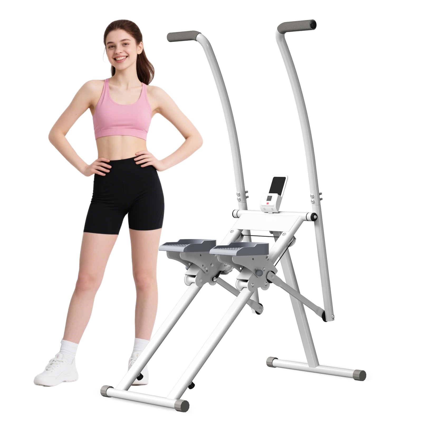 Stair Stepper Verticale Macchine,CEIEVER Stepper Fitness Casa con 3 Altezze Regolabili Pieghevole per Macchine Cardio Verticali Stair Stepper Per la Casa e l'ufficio