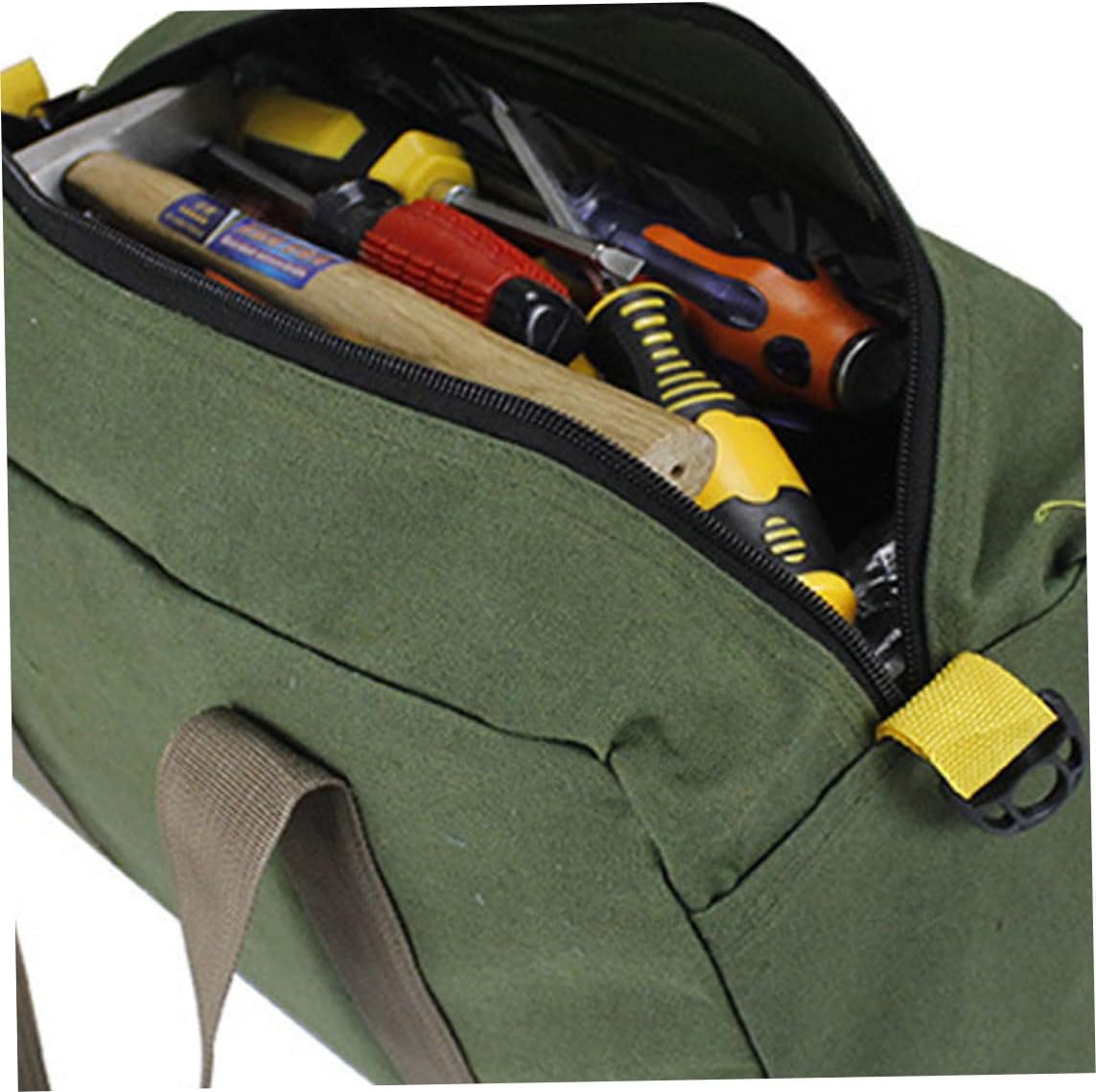 Tool Bag Canvas Multifunction Tool Storage Carry Bag Wide Mouth Waterproof Handbag 16inch.