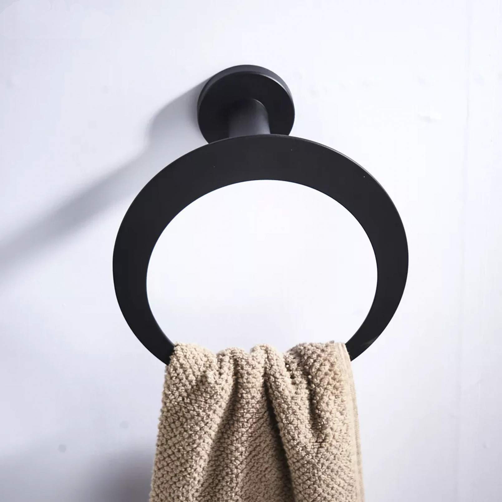 Soporte para anillos de toalla Soporte para anillos de toalla de acero inoxidable 304 Níquel cepillado Toallero decorativo montado en la pared Anillo de toalla redondo Accesorios de baño Safehappy