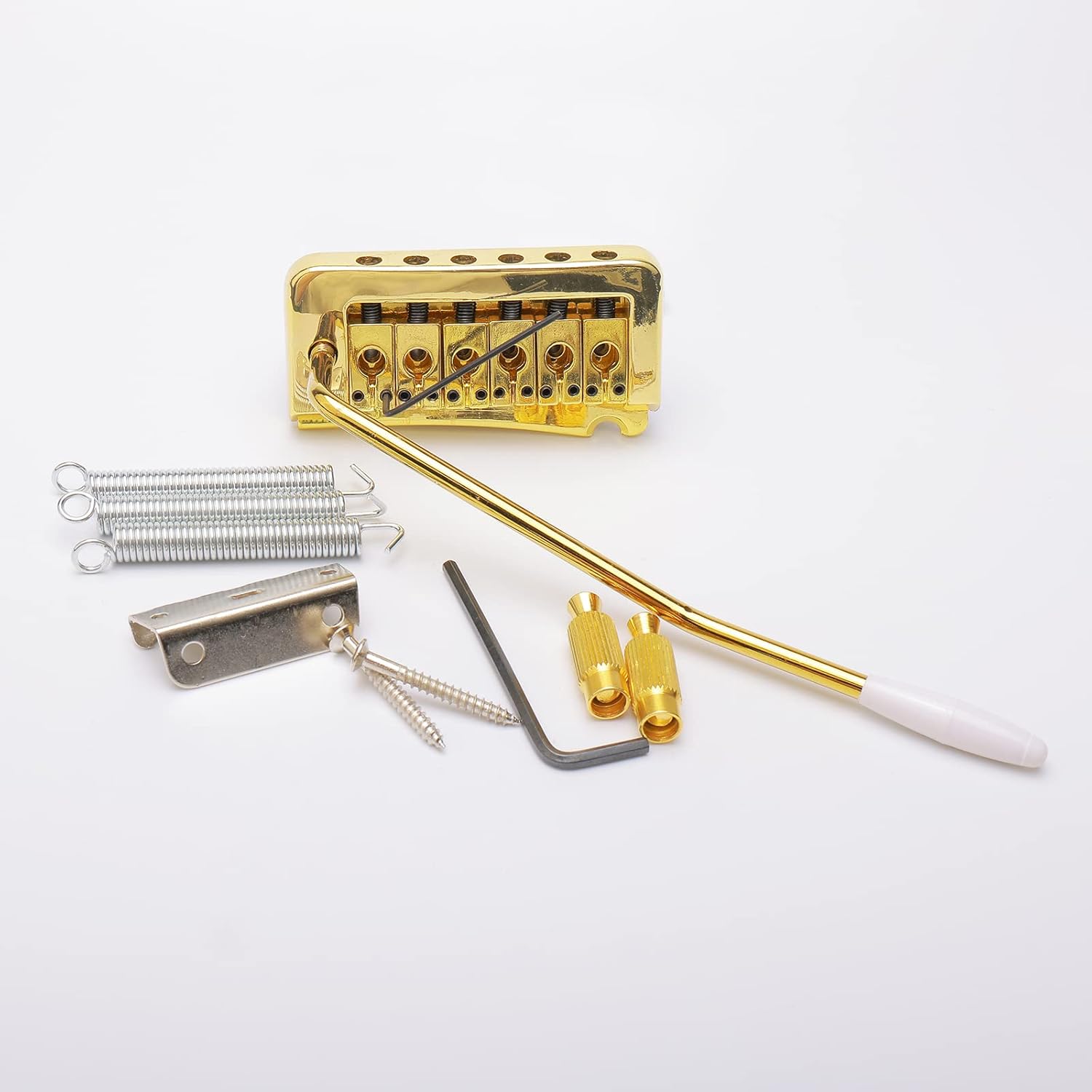 52mm Guitar Stratocaster Tremolo Bridge 6 String Individual Saddle for SQ Fender Strat Style Electric Guitar(Gold)