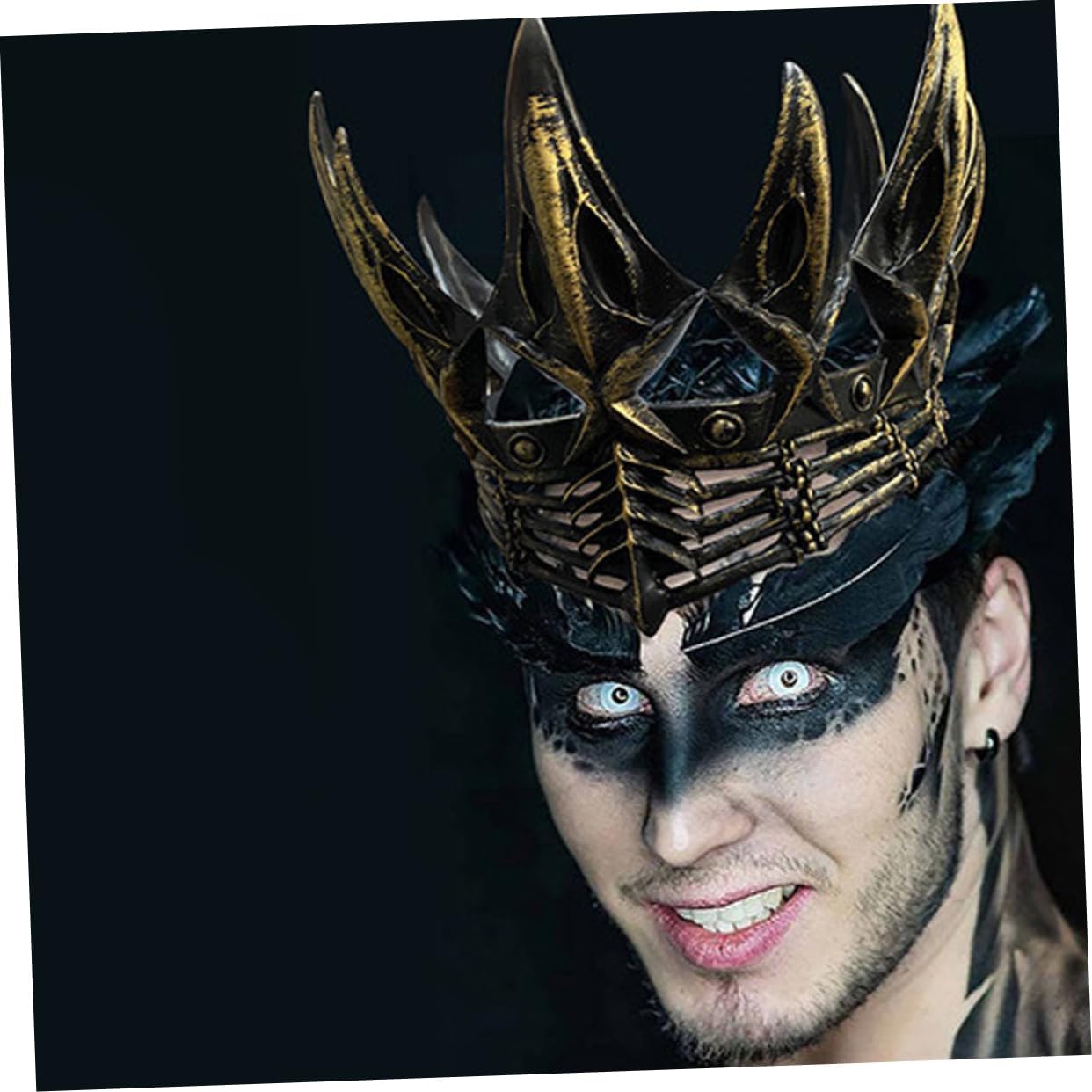 LIFKOME Gothic Crowns for Men Unique Decorative Headpiece for Cosplay and Carnival Parties Lightweight and Comfortable for Halloween Events and Dance Costumes