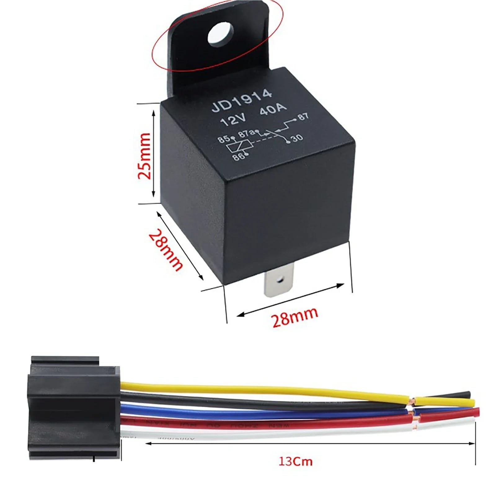 Relés de CC 12 V/24 V, 5 Pines, 40 A, para vehículos, de Larga duración, Normalmente Abiertos, para Aire Acondicionado Ligero (relé de 24 V, 5 Pines)