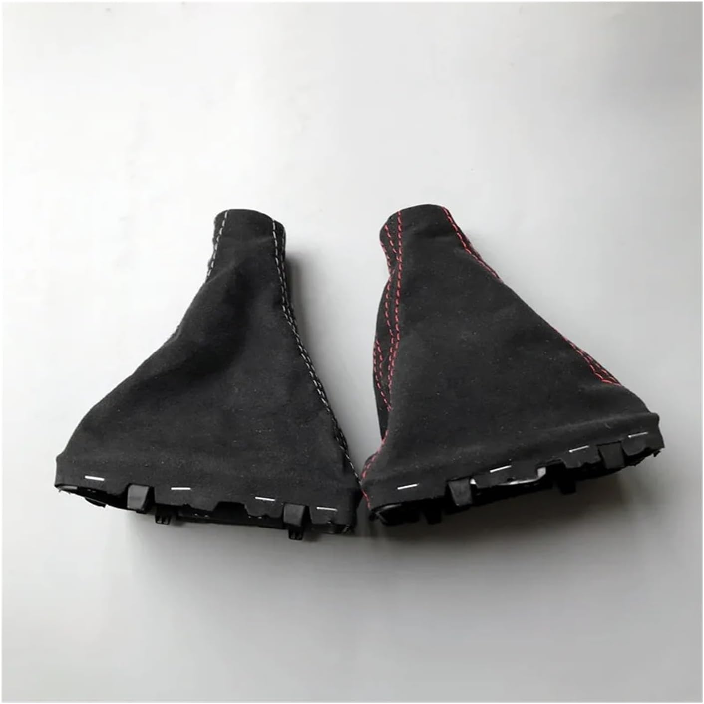 Shift Knob Suede Boots Cover Compatible With V W LHD Golf 7 7.5 MK7 White Line Red Line(4holes)
