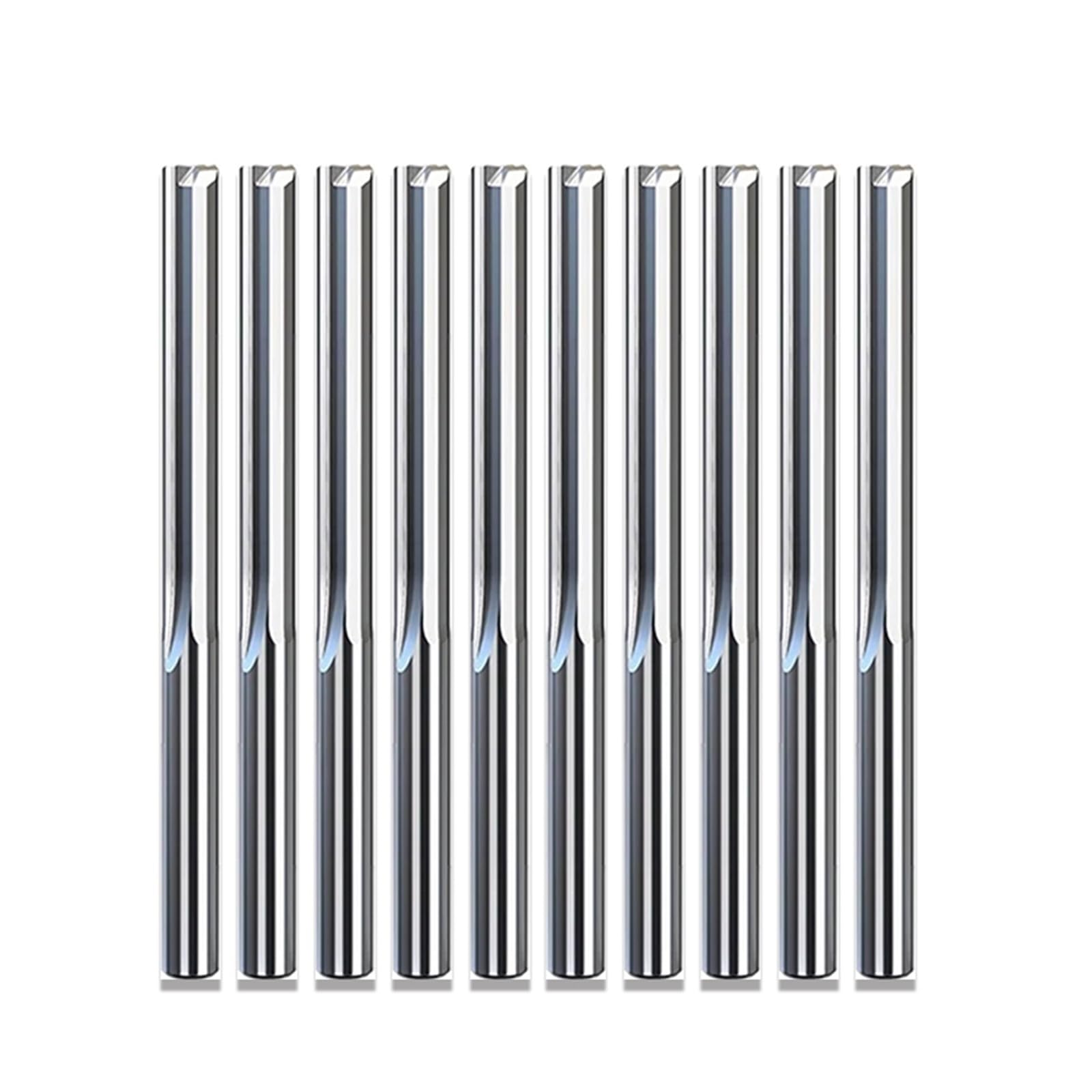 10 sztuk 3.175mm 4mm 6mm 8mm dwa flety proste gniazdo frez trzpieniowy do drewna frezy do grawerowania CNC frezy z węglików spiekanych narzędzie(6X6X17X50)