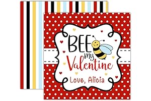 Personalized Valentines Day Gift Tags, Enclosure Cards - Bee My Valentine