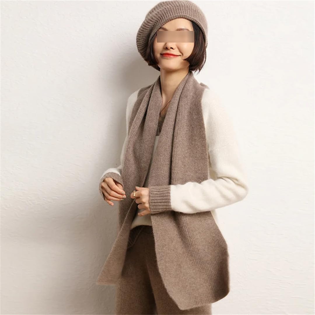 Otoño Invierno Cachemira Punto Mujeres Bufanda Color Sólido Bufandas Capas Cálidas Señora