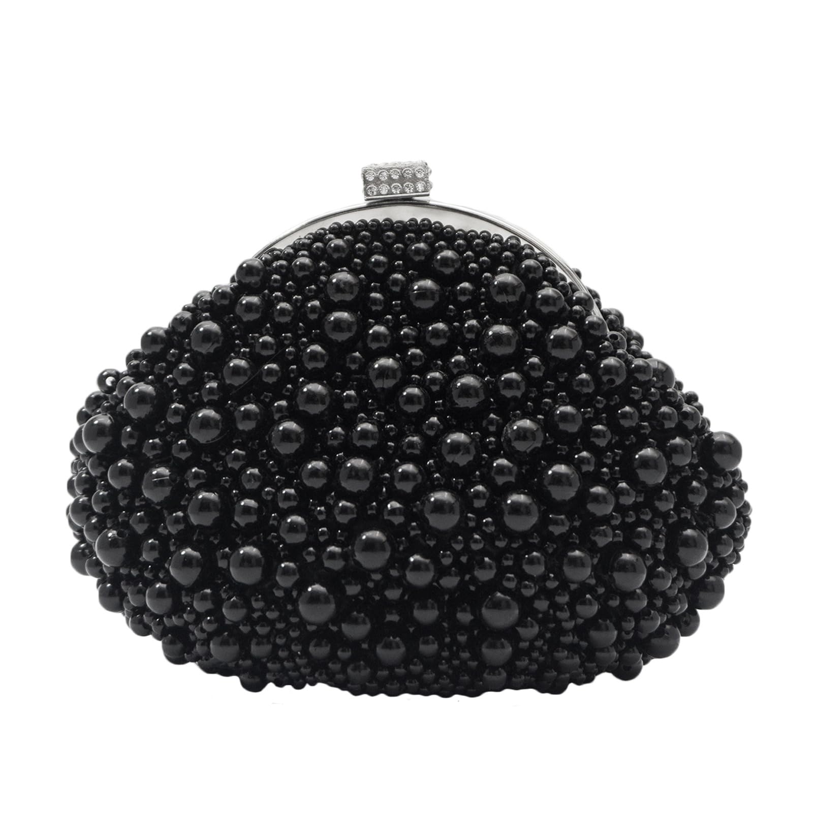 CORIOS Pearl Evening Bag for Women Beaded Clutch Bag Bridal Wedding Purse Retro Handbag Shoulder Bag with Detachable Chain