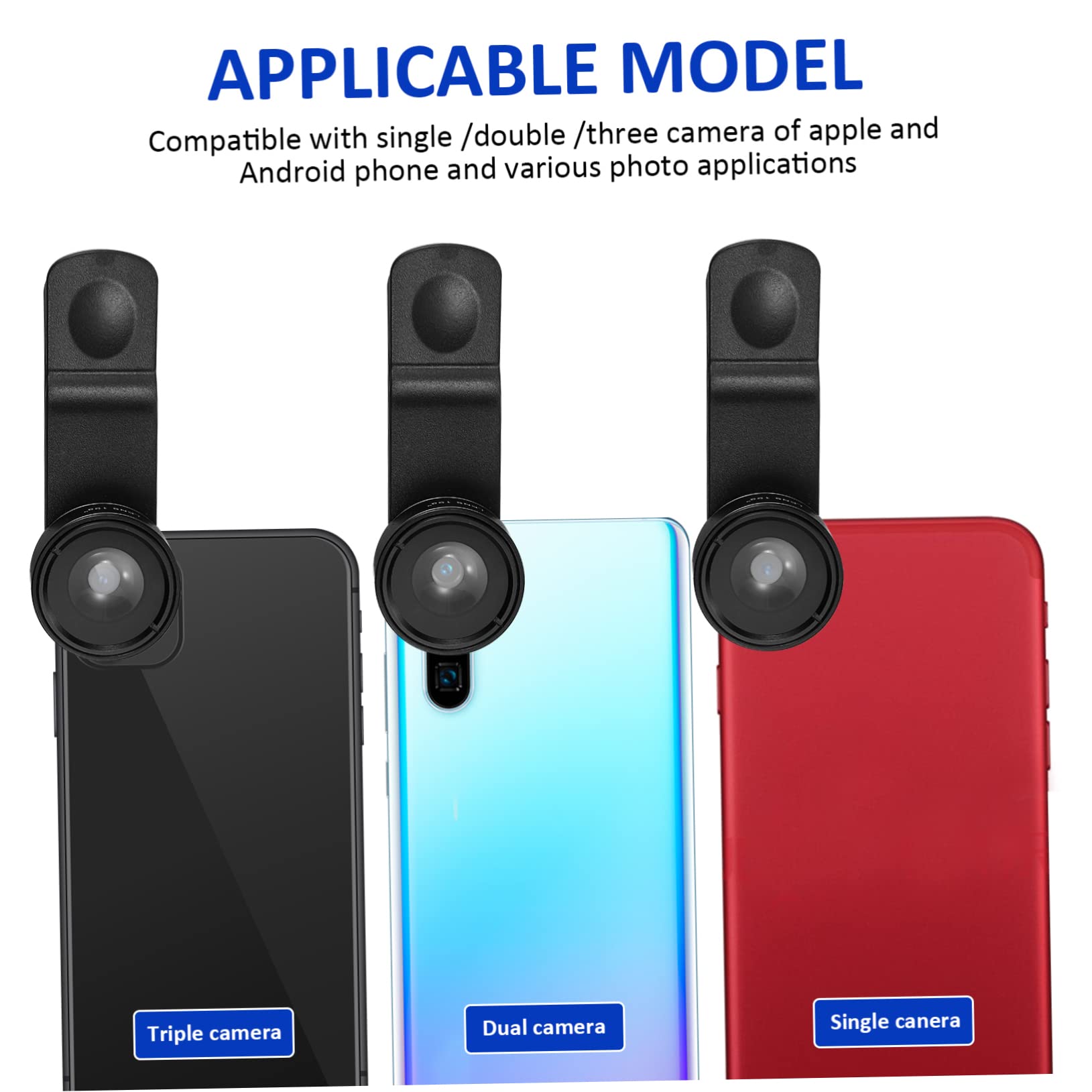 3 Set Di Obiettivi Per Fotocamera Per Telefono Cellulare Kit Di Obiettivi Grandangolari E Macro Attacco Per Telefono Per Fotocamera
