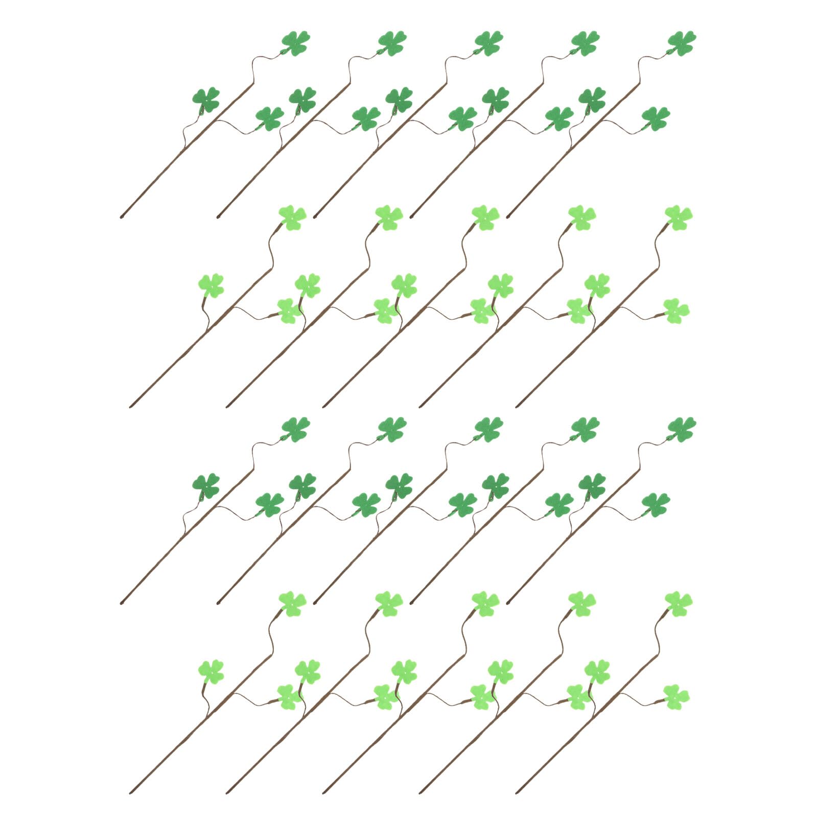 Branches Shamrock Vertes de Saint-Patrick : 20 Trèfles Artificiels pour Décoration Table Fête