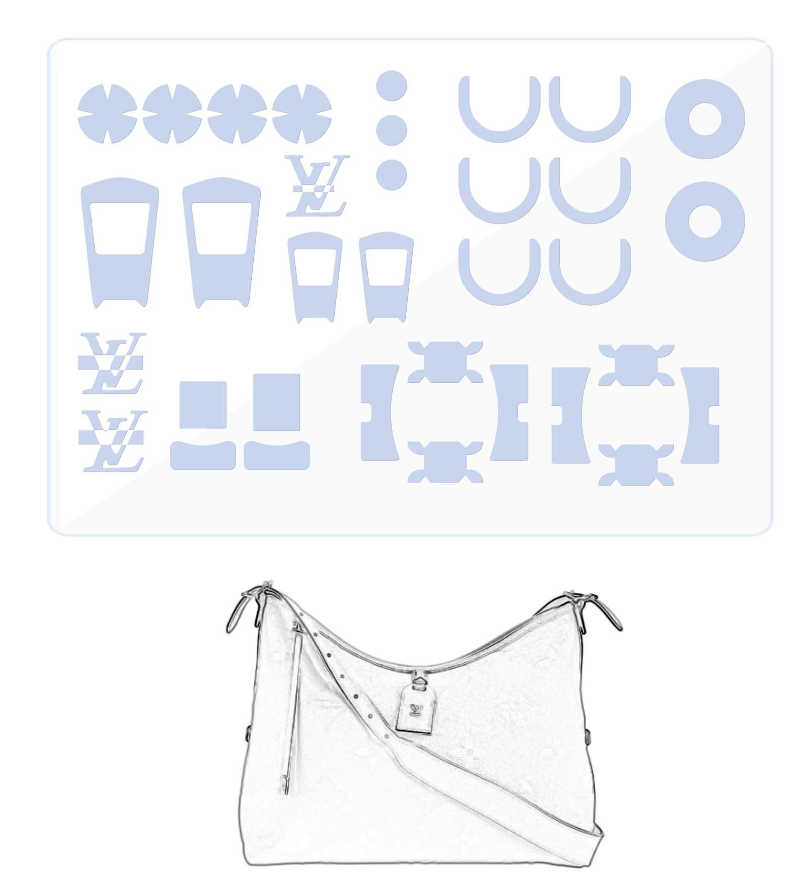 LokChuiDor Hardware Protective Film, Compatible With LV Mylockme Chain Bag. Purse Hardware Sticker Transparent, Anti-Scratch, Clear