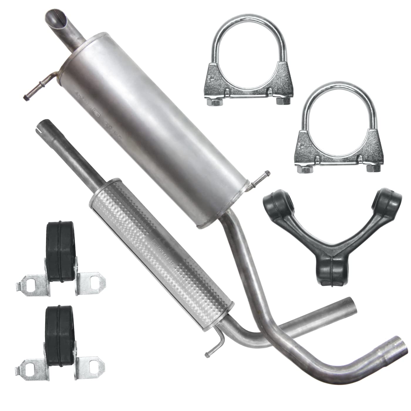 Polmo Schaldampferset Auspuff für Seat Ibiza 3 III 6L Fabia 1 I 2 II VW Polo 4 IV 9N 1.4 1.0