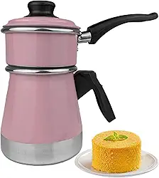 Cuscuzeiro Duplex a Vapor Porção Individual Mini Cuscuzeira Dupla com Tampa Faz Cuscuz e Legumes (Rosa)