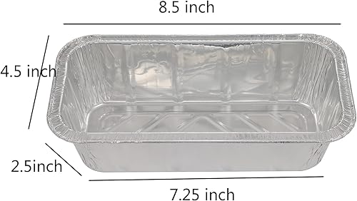 Miniatura 2 de Moldes para pan paquete de 25 2 libras de papel de aluminio desechables de alta calidad, tamaño estándar, 8.5 x 4.5 x 2.5 pulgadas, perfectas para