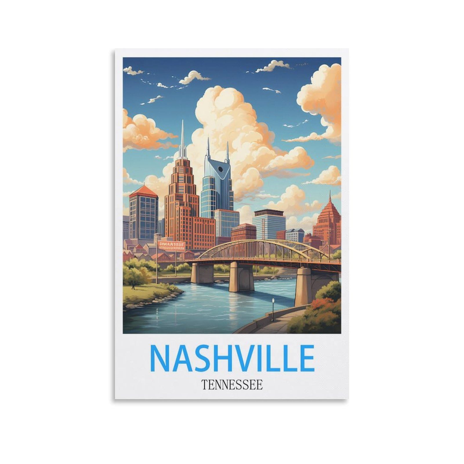 Metal Sign Tin Sign,Nashville Tennessees,Garden & Kitchen Poster, Inspirational Sign Home Wall Art Decor for Home Kitchen Bar Club Decoration 30x40cm