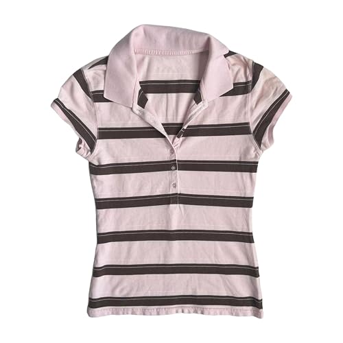 Vintage Alt Graphic Tees Y2k Grunge Polo Shirts Teen Girls Women Whimsy Twee 2000s Short Sleeve Collared Tops