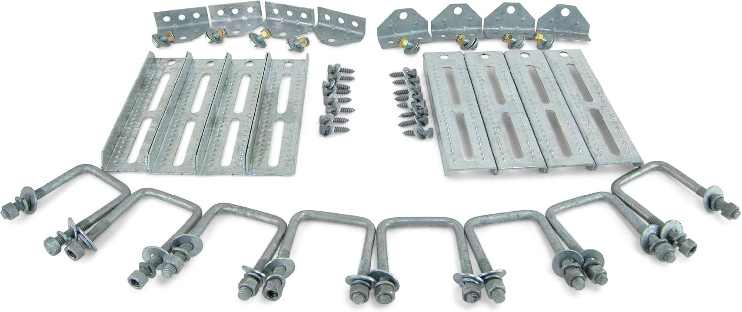 Sturdy Built (8) 10" Galvanized Swivel Top Bunk Bracket Kit with Hardware for 3x3 Boat Trailer Crossmember