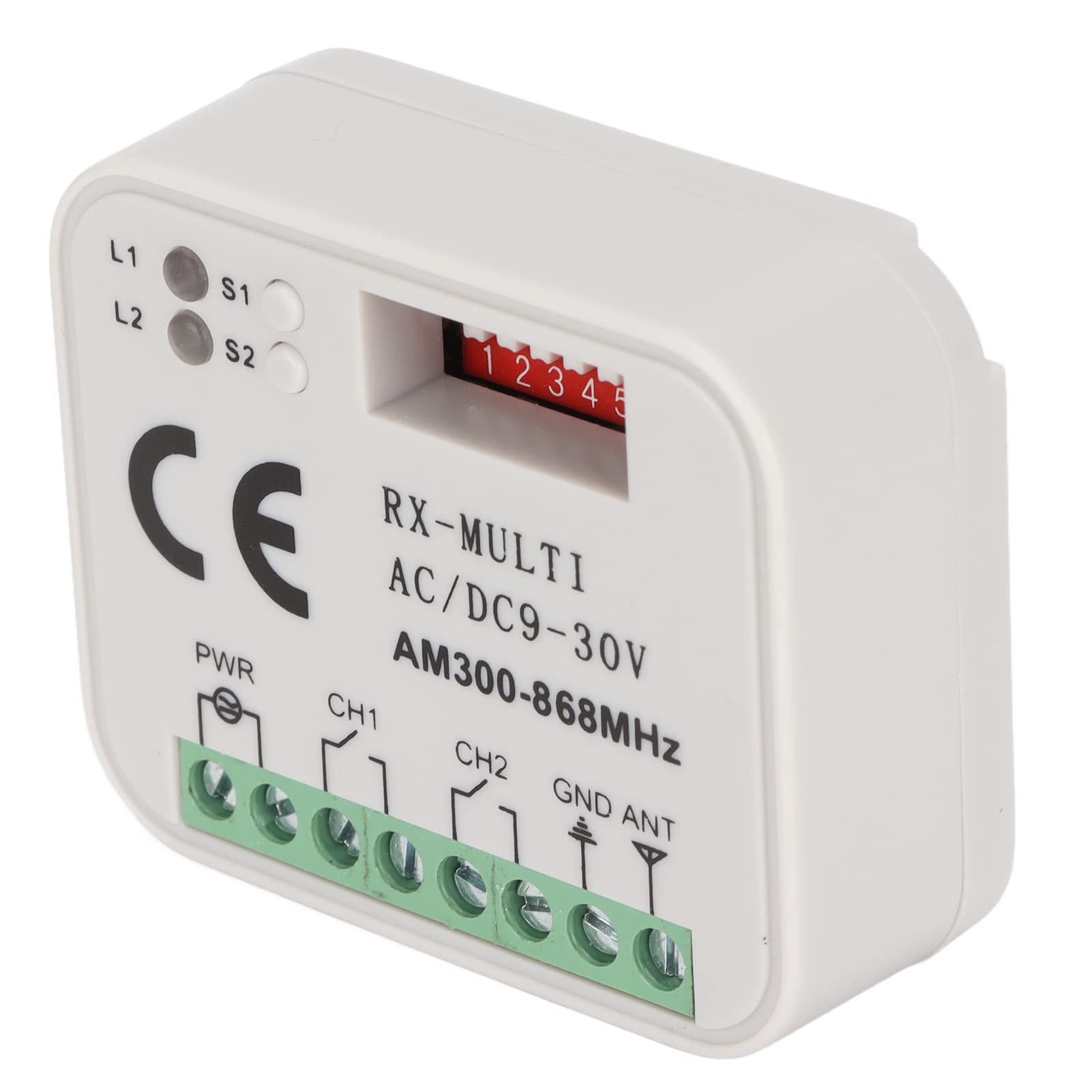Módulo de conmutación de control remoto de 2 vías receptor multifrecuencia módulo inteligente multifrecuencia inalámbrico universal, 9 a 30 V, 300 a 868 MHz Afstandsbedieningen